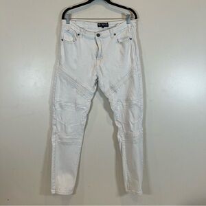 Encrypted Supply Company Men's Skinny White Jeans Streetwear Stretch 36x29